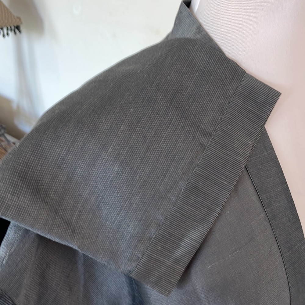 Eileen Fisher Kimono Style Linen Silk Blend Silver Gray Sheer Open Front Jacket - Picture 6 of 11